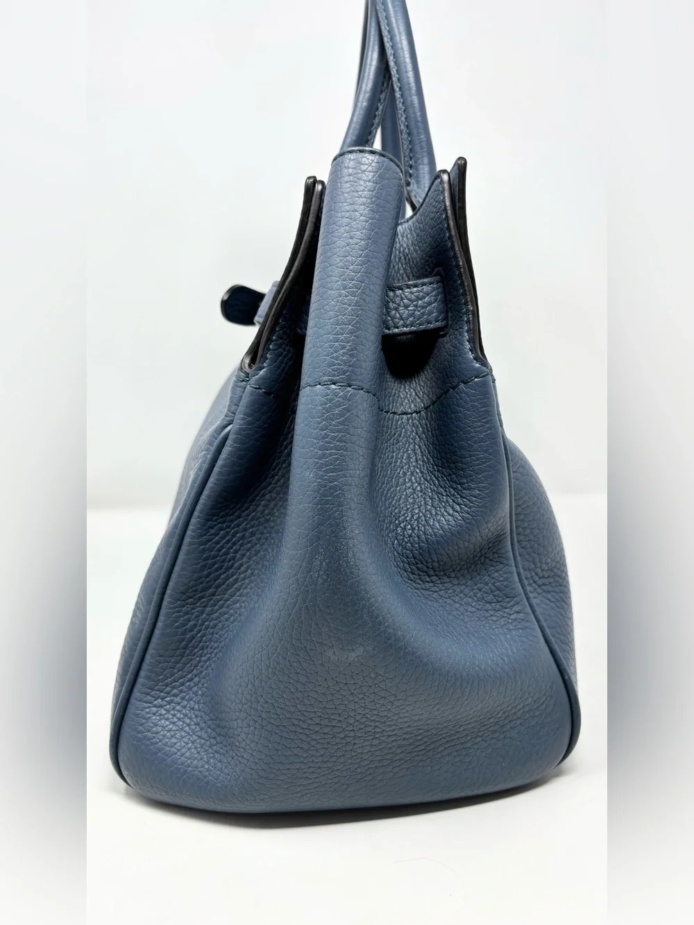 Mulberry Belted Bayswater Tote Slate Blue Leather Tote Bag Meghan Markle
